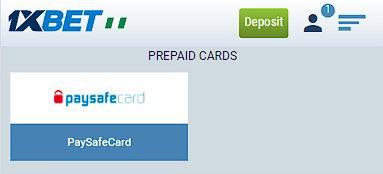 Paysafecard at 1XBET