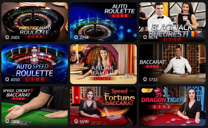 "Live" section in the casino at Bangbet