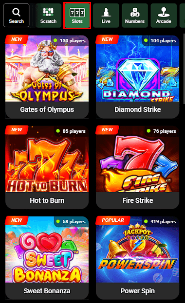 Slots games in SportyBet