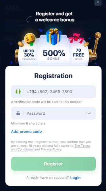 How can I register on 1win Nigeria?