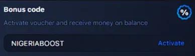 How to activate 1win ng bonus code?