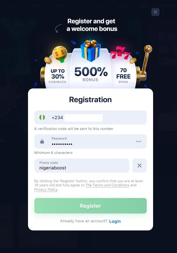 How to register on 1win Nigeria?