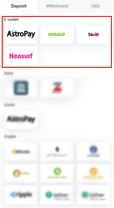 deposit via E-Wallet in Cyber.bet