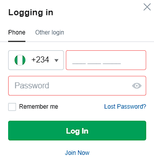 Logging in