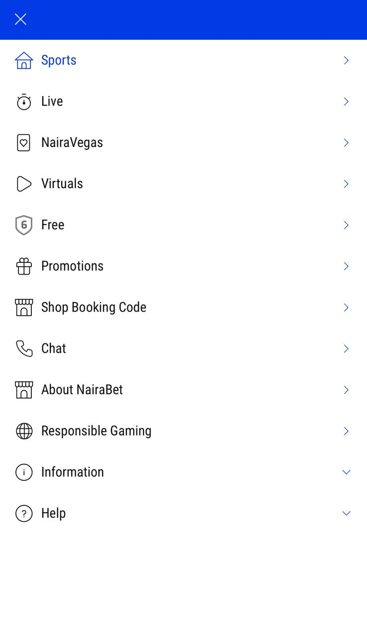 Mobile version menu