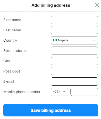 The billing address Betmaster