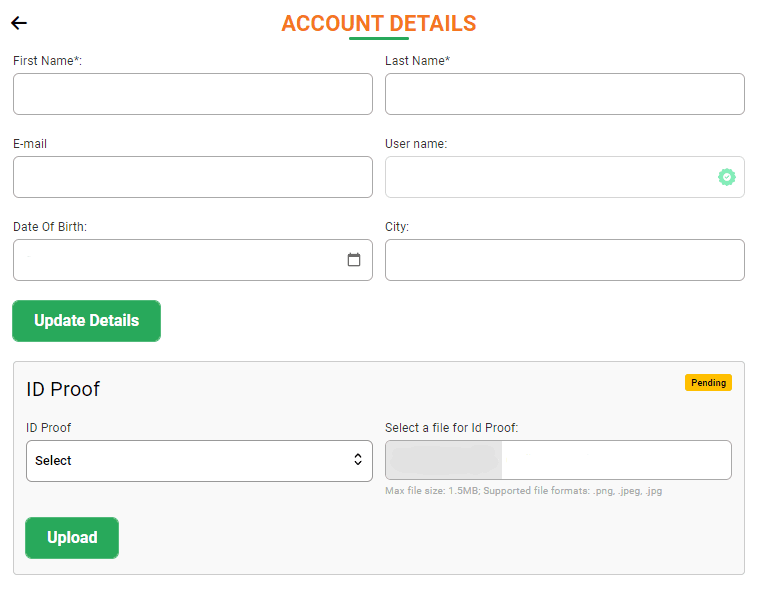 BetCorrect account confirmation
