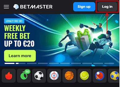 Sign in on Betmaster