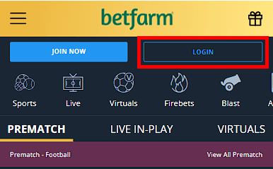 Autorisation on the site Betfarm.