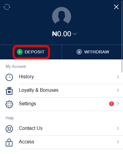 The Deposit button