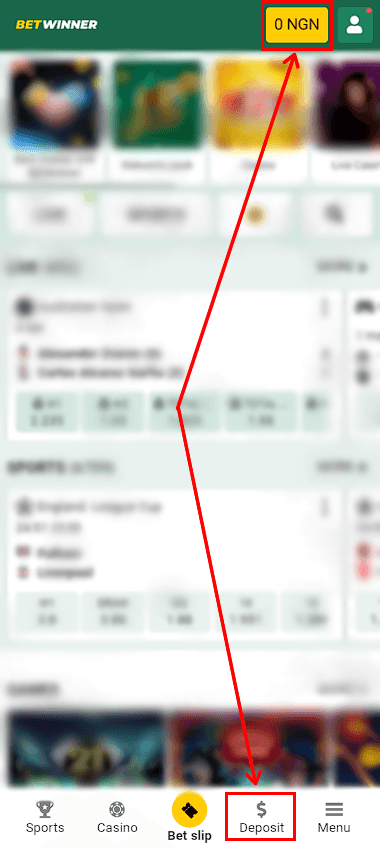 How to make deposit at Betwinner