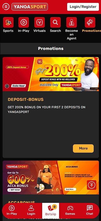 Bonuses Yangasport