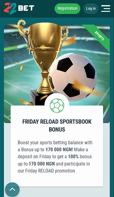 How to get 22bet friday bonus?