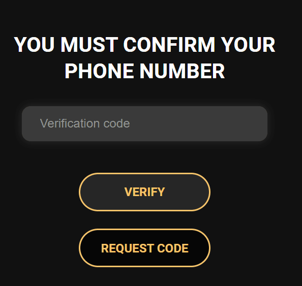 Phone number confirmation