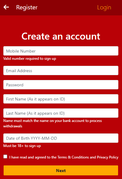 MonieBet registration