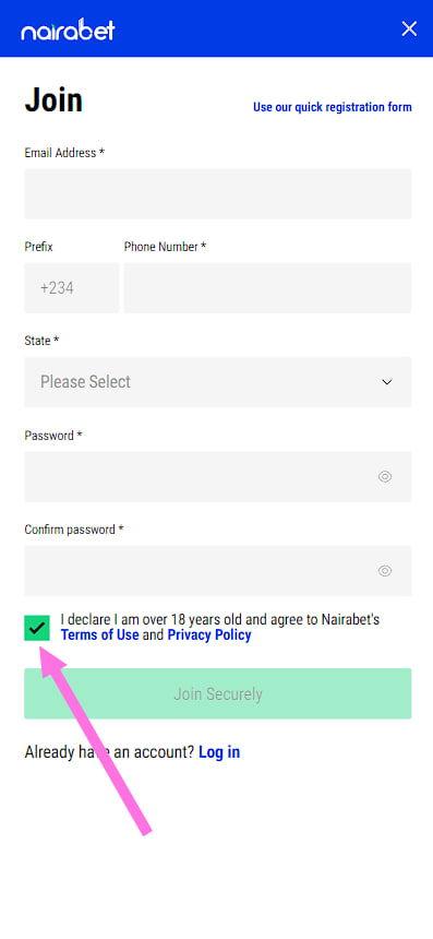How to fill in the registration form